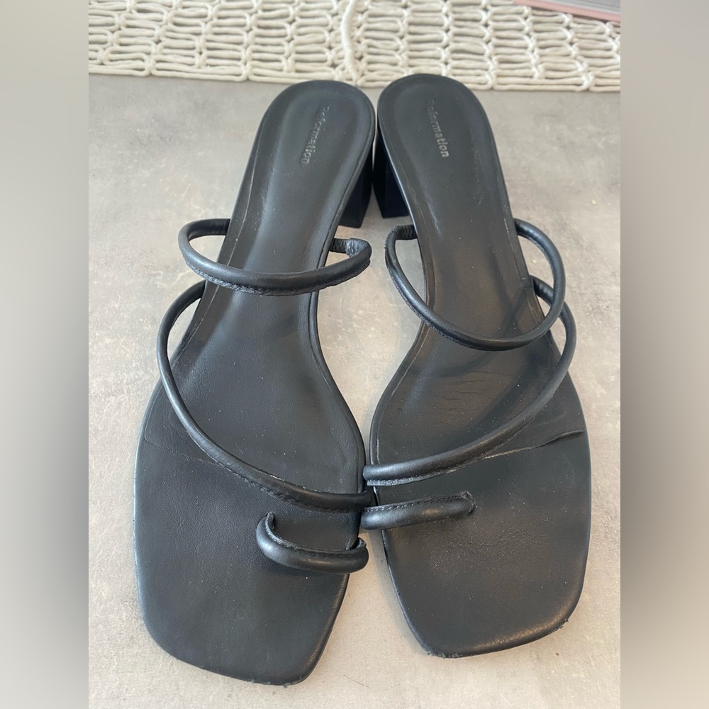 Reformation Meena Platform Sandal Black Size 11 with Original Box